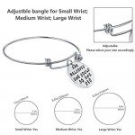 Birthday Gifts for Women Girls - 3PCS Stainless Steel Inspirational Charm Bracelets Jewelry Set Motivational Expendable Bangles Anniversary Gift Ideas (Silver-3PCS)