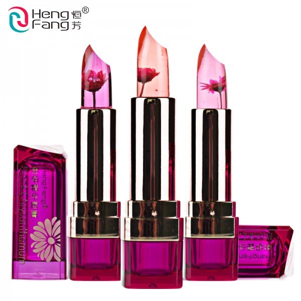 Black Chrysanthemum Lipstick 3 Fruit Flavors Temperature changed Lip Balm Moisturizer Lips 3.5g Makeup Brand HengFang #H9266