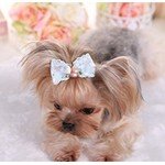 Bling Rhinestone Luxury Pet Puppy dog cat Hairpin hair bows tie dog lace Hair Clips Pet Dog Grooming Pet hair accessories Pack Of 2