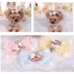 Bling Rhinestone Luxury Pet Puppy dog cat Hairpin hair bows tie dog lace Hair Clips Pet Dog Grooming Pet hair accessories Pack Of 2
