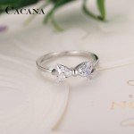 CACANA Cubic Zirconia Rings For Women Tied Bow Type Trendy Fashion Zinc Alloy Rings Jewelry Bijouterie Wholesale NO.R505