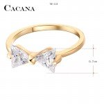 CACANA Cubic Zirconia Rings For Women Tied Bow Type Trendy Fashion Zinc Alloy Rings Jewelry Bijouterie Wholesale NO.R505