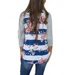 CEASIKERY Women's Blouse 3/4 Sleeve Floral Print T-Shirt Comfy Casual Tops for Women