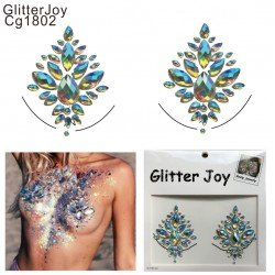 CG1802  1Pc Big Classic Festival Breast Bling Gem Cluster Self Adhesive Stick On Jewels  Body Paint Decor at Clubbing