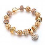 CHICVIE Gold Color Crystal Heart Charm Personalized Bracelets & Bangles For Women Trendy Jewelry Handmade DIY Bracelet Sbr160056
