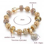 CHICVIE Gold Color Crystal Heart Charm Personalized Bracelets & Bangles For Women Trendy Jewelry Handmade DIY Bracelet Sbr160056