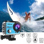 Campark ACT74 Action Camera 16MP 4K WiFi Waterproof Sports Cam 170 Degree Ultra Wide-Angle Len with 2 Pcs Rechargeable Batteries and Mounting Accessories Kits