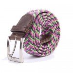 Canvas Elastic Fabric Woven Stretch Multicolored Braided Belts