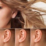 Charisma Stainless Steel Stud Earrings Cartilage Earrings Mother's Day Gift For Women Cubic Zirconia Tragus Screw Back Earrings Helix (3 Pairs/4 Pairs)