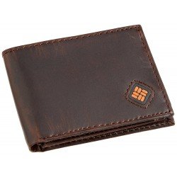Columbia Men's Leather Slim Traveler Bifold Wallet