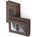 Compact RFID Card Sleeve Wallet Premium Leather Money Clip Card Holder 10 Cards