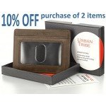 Compact RFID Card Sleeve Wallet Premium Leather Money Clip Card Holder 10 Cards