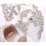 Crystal Queen New Fashion Rhinestone Sandals Pumps Shoes Women Sweet Luxury Platform Wedges Shoes Wedding heels High Heels