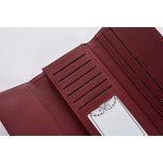 Cyanb Soft Leather Trifold Multi Card Holder Wallet, Elegant Clutch Long Purse for Women Ladies Cyanb Soft Leather Trifold Multi Card Holder Wallet, Elegant Clutch Long Purse for Women Ladies