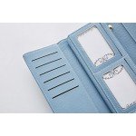 Cyanb Soft Leather Trifold Multi Card Holder Wallet, Elegant Clutch Long Purse for Women Ladies Cyanb Soft Leather Trifold Multi Card Holder Wallet, Elegant Clutch Long Purse for Women Ladies