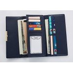 Cyanb Soft Leather Trifold Multi Card Holder Wallet, Elegant Clutch Long Purse for Women Ladies Cyanb Soft Leather Trifold Multi Card Holder Wallet, Elegant Clutch Long Purse for Women Ladies