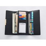 Cyanb Soft Leather Trifold Multi Card Holder Wallet, Elegant Clutch Long Purse for Women Ladies Cyanb Soft Leather Trifold Multi Card Holder Wallet, Elegant Clutch Long Purse for Women Ladies
