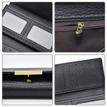 Cyanb Soft Leather Trifold Multi Card Holder Wallet, Elegant Clutch Long Purse for Women Ladies Cyanb Soft Leather Trifold Multi Card Holder Wallet, Elegant Clutch Long Purse for Women Ladies