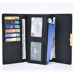 Cyanb Soft Leather Trifold Multi Card Holder Wallet, Elegant Clutch Long Purse for Women Ladies Cyanb Soft Leather Trifold Multi Card Holder Wallet, Elegant Clutch Long Purse for Women Ladies