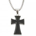Dannyshi Men's Stainless Steel Cross Pendant Necklace 24 Inch