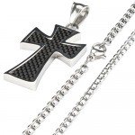 Dannyshi Men's Stainless Steel Cross Pendant Necklace 24 Inch