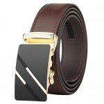 Dante Men's Leather Ratchet Dress Belt with Automatic Buckle
