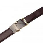 Dante Men's Leather Ratchet Dress Belt with Automatic Buckle