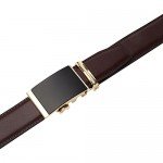 Dante Men's Leather Ratchet Dress Belt with Automatic Buckle