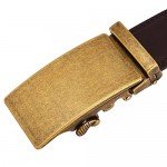Dante Men's Leather Ratchet Dress Belt with Automatic Buckle