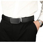 Dante Men's Leather Ratchet Dress Belt with Automatic Buckle