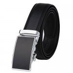 Dante Men's Leather Ratchet Dress Belt with Automatic Buckle