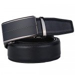 Dante Men's Leather Ratchet Dress Belt with Automatic Buckle