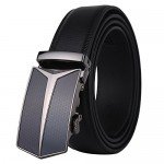 Dante Men's Leather Ratchet Dress Belt with Automatic Buckle