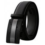 Dante Men's Leather Ratchet Dress Belt with Automatic Buckle