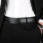Dante Men's Leather Ratchet Dress Belt with Automatic Buckle