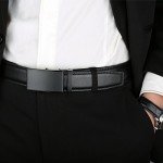 Dante Men's Leather Ratchet Dress Belt with Automatic Buckle