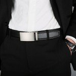 Dante Men's Leather Ratchet Dress Belt with Automatic Buckle