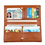 Dante Women RFID Blocking Ultra Slim Real Leather Wallet-Clutch Wallet-Shield Against Identity Theft