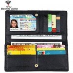 Dante Women RFID Blocking Ultra Slim Real Leather Wallet-Clutch Wallet-Shield Against Identity Theft