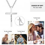 Diamondido Personalized Stainless Steel Philippians 4:13 Cross Necklace for Men Women Bible Verse Necklace Pendant