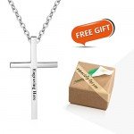 Diamondido Personalized Stainless Steel Philippians 4:13 Cross Necklace for Men Women Bible Verse Necklace Pendant