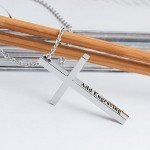 Diamondido Personalized Stainless Steel Philippians 4:13 Cross Necklace for Men Women Bible Verse Necklace Pendant