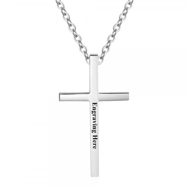 Diamondido Personalized Stainless Steel Philippians 4:13 Cross Necklace for Men Women Bible Verse Necklace Pendant