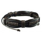 Drak Brown Retro Zen Bracelet / Leather Bracelet / Leather Wristband / Surf Bracelet / Tribal Bracelet / Hemp Bracelet Adjustable Size, for Men, Women, Boys and Girls, Teen