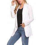 ELESOL Women Casual Basic Work Office Blazer Open Front Draped Asymmetric Cardigan Jacket