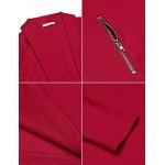 ELESOL Women Casual Basic Work Office Blazer Open Front Draped Asymmetric Cardigan Jacket