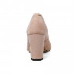 ESVEVA 2018 Women Pumps Sweet Style Square High Heel Flock Pointed Toe Spring and Autumn Elegant Shallow Ladies Shoes Size 34-43