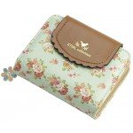 ETIAL Women's Vintage Floral Zip Mini Wallet Short Design Coin Purse