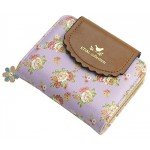ETIAL Women's Vintage Floral Zip Mini Wallet Short Design Coin Purse