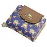 ETIAL Women's Vintage Floral Zip Mini Wallet Short Design Coin Purse